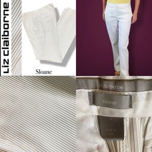 Liz Claiborne Sloane Pinstripe Slacks 4 NWOT